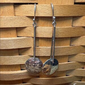 Hammered Sterling Silver Dangle Earrings